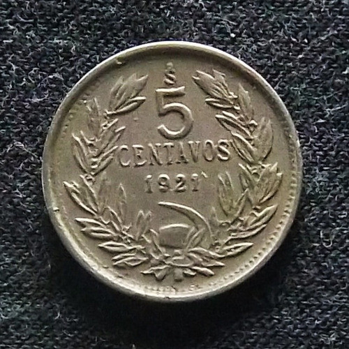 Chile 5 Centavos 1921 Muy Bueno Km 165 0