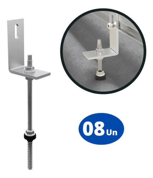 Suporte Fixa Linha C Placa Solar Telha Fibro Madeira Kit 08 1