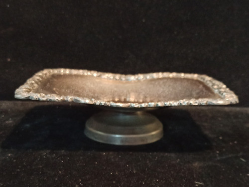 Bandeja De Bronce Labrado Con Pie Sellado 15x20cm 0