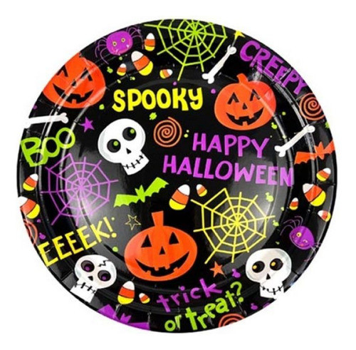 Platos De Halloween 23cm Deco Fiesta Pack X10 Ltf Shop 0