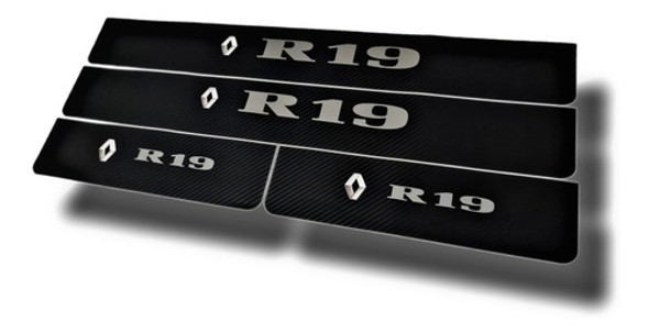 Cubre Zocalos Carbono Renault 19 Logo Resinado 0