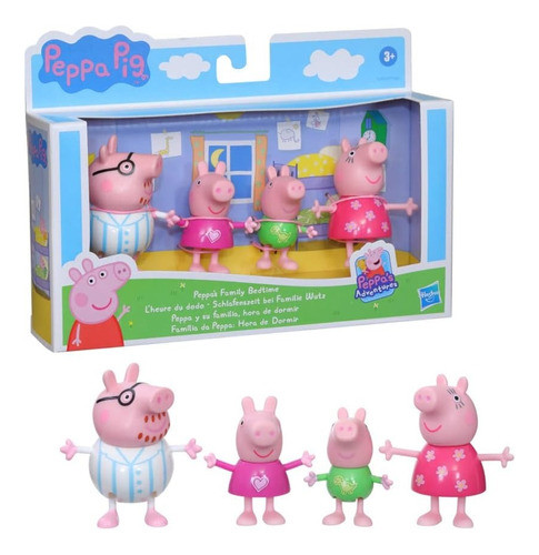Peppa Pig Family Bedtime 4 Figuras En Pijama Original 0