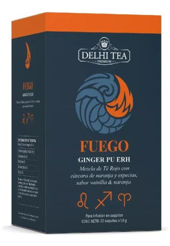 Te Delhi Tea 4 Elementos X 20 Saq. Fuego Ginger Pu Erh 0