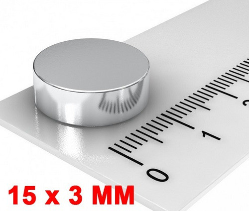 Imã De Neodímio Disco 15mm X 3mm 12 Peças 15x3 Mm 15 X 3 Mm 0