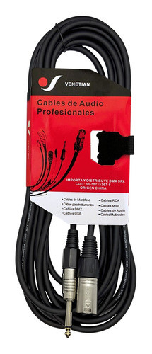 Venetian Emc063 Cable Plug Mono A Canon Xlr Macho 3 Metros 0