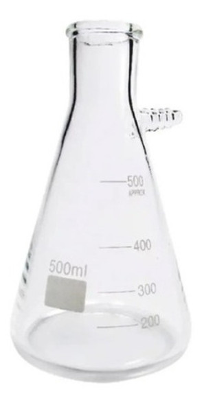 Kitasato 500ml Vidro Saída Lateral Superior Vidrolabor 0