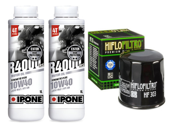 Kit Service Kawasaki Versys 300 Ipone R4000 Filtro Hiflo 0