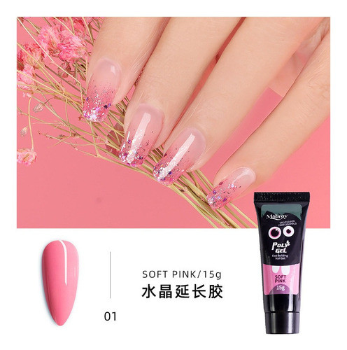 220pcs Poly Gel Nail Extension Set, Lâmpada Uv, Colagem De U 1