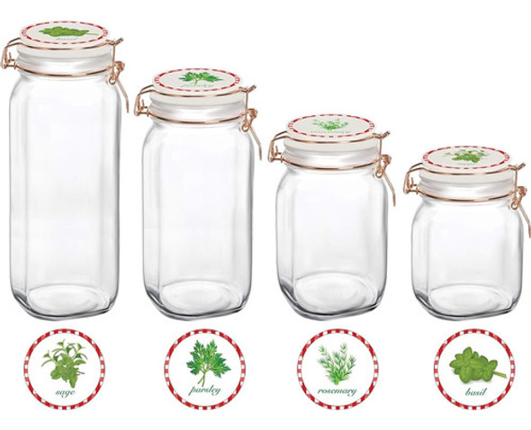 Botes De Vidrio Circleware Con Tapas Herméticas Herméticas D 1