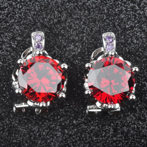 Piedras Preciosas Amatista Granate Rojo Para Mujer Joyas De 1