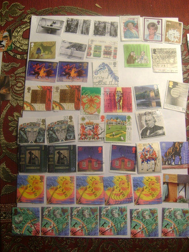 142 Sellos Postales Inglaterra Varios Motivos Ver Fotos 1