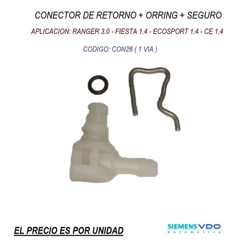 Kit De Conector De Retorno De 1 Via Para Inyector Ranger 3.0 1
