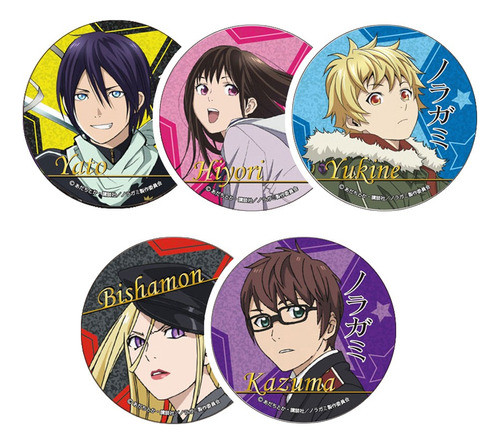 Set De 5 Stickers Circulares De Anime - Noragami Aragoto 0