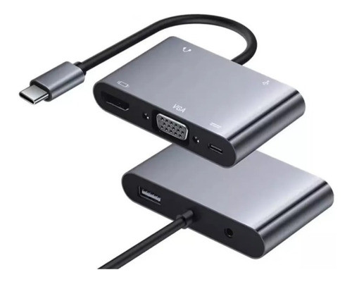Adaptador Usb Tipo C 3.0 X Hdmi Vga Audio Usb Type C 5em1 0
