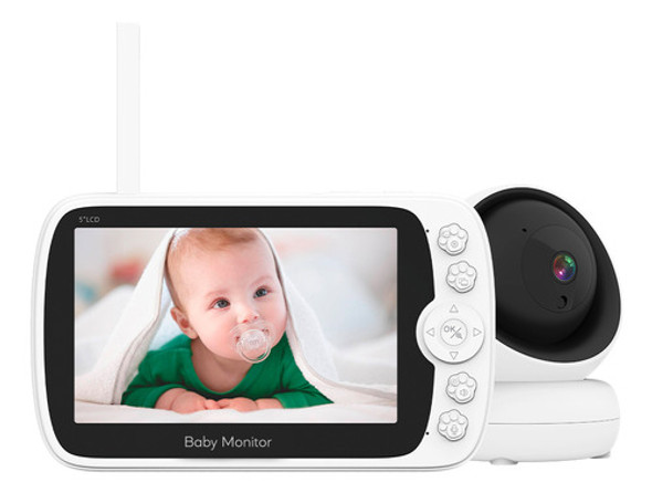 Babá Eletrônica Babymonitor Tela 5  Câmera Branca 2.4ghz 0