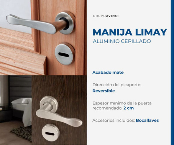 Manija Picaporte Doble Balancín Salerno !!baño 1