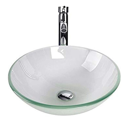 Baño De Vidrio Templado Lavabo De La Vanidad Cuenco Redondo 0