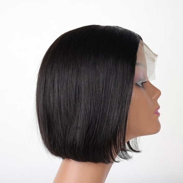 Peruca Cabelo Humano Curto Bob Suave 25cm #1b R 0