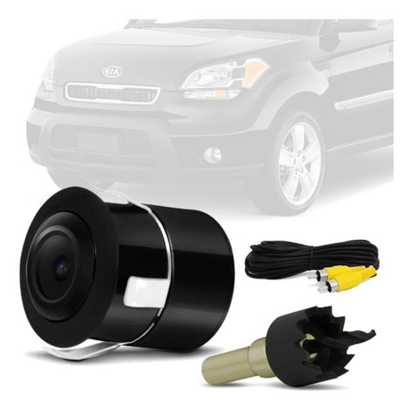 Camera Visão Noturna 2x1 Parachoque Embutir Kia Soul 0