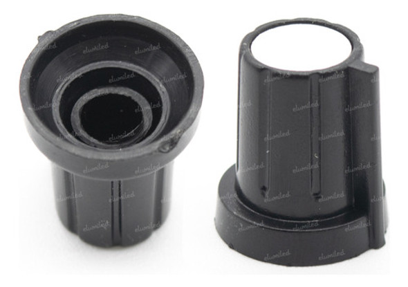 3 Perillas Potenciometro Blancas 17mm X 19mm Eje Estriado 0