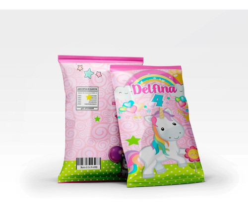 Bolsas Para Sorpresitas Chips Bags Unicornio 25 Unid- K 0