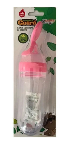 Colher Alimentadora Dosadora Papinha Bebes Silicone Rosa 0