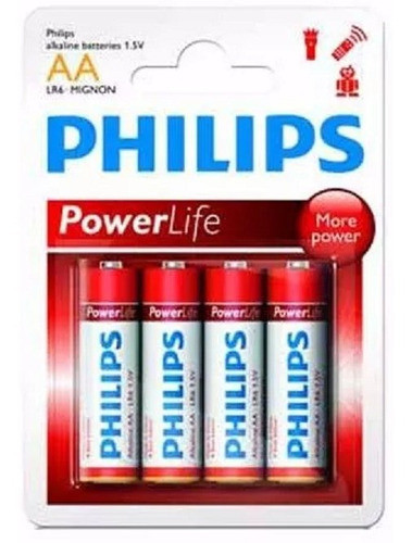 Pilas Alcalinas Philips Aa Pack X 4 Super Oferta!!! 0