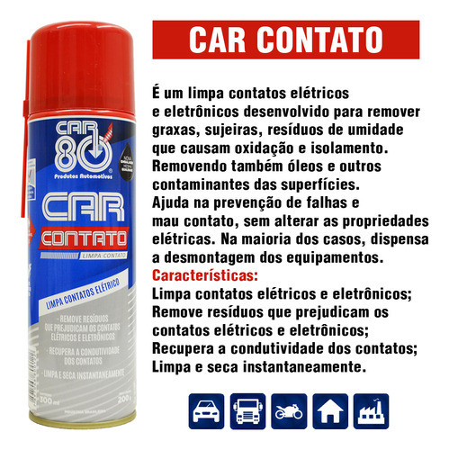 Limpa Contato Eletrico Eletronico Automotivo 300ml Car80 1