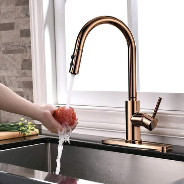 Grifo Cobre Oro Rosa Pull-down Cocina Baño Rulia-rb1025 1