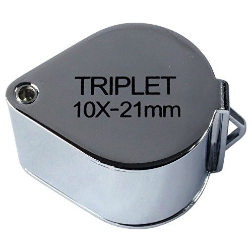 Lupa Joyero Triplete 10x Cromada 21mm Con Estuche Cuero 1