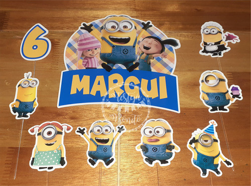 Cake Topper- Adorno Para Tortas - Minions - Personalizado 0