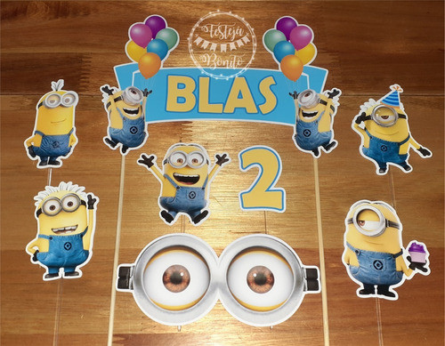 Cake Topper- Adorno Para Tortas - Minions - Personalizado 1