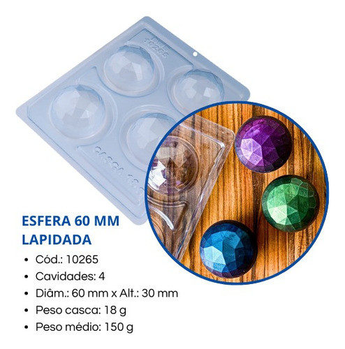 Kit 3 Forma Esfera 60mm Lapidada 3 Partes C.10265 Bwb 1