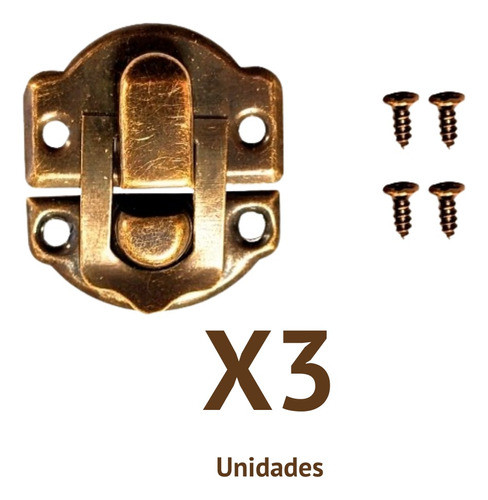 X3 Herrajes Cierre De Metal 25x28mm Para Cajas De Madera 789 1