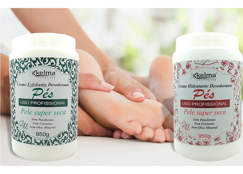 Kit Com 2 Creme Para Pés Esfoliante E Hidratante Kelma 950g 1