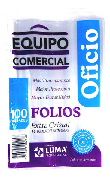 Folios Oficio Luma Folio Polipropileno Cristal X 100 Unid 1 Folios Oficio Luma Folio Polipropileno Cristal X 100 Unid 1