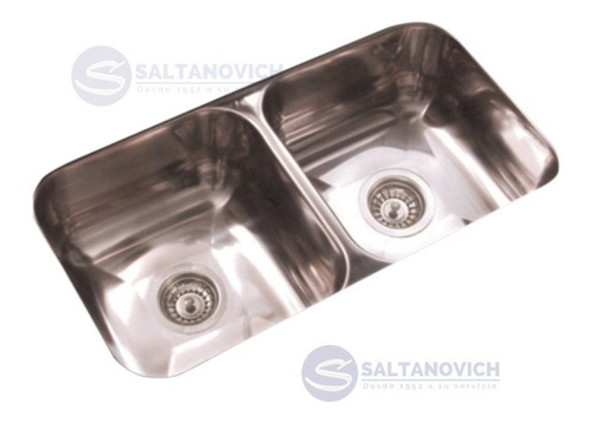 Bacha Cocina Doble Johnson C28 Acero Inoxidable 60 X 34 X 14 0