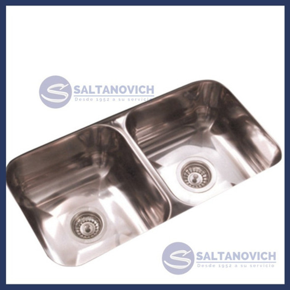 Bacha Cocina Doble Johnson C28 Acero Inoxidable 60 X 34 X 14 1