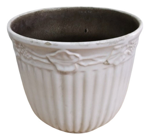 Porta Maceta Cerámica Esmaltada Acanalada -19 X 17 Cm 1