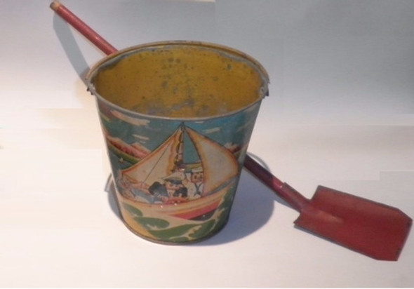 Antiguo Juguete Chapa Balde Pala Fam No Matarazzo 1950's 0