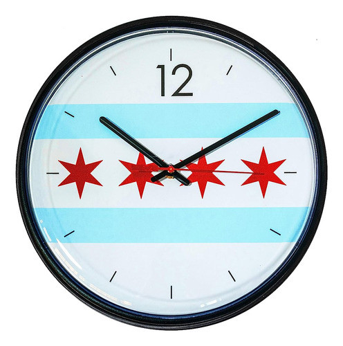 ~? Chicago Lighthouse City Flag-chicago Quiet Wall Clock, 12 0