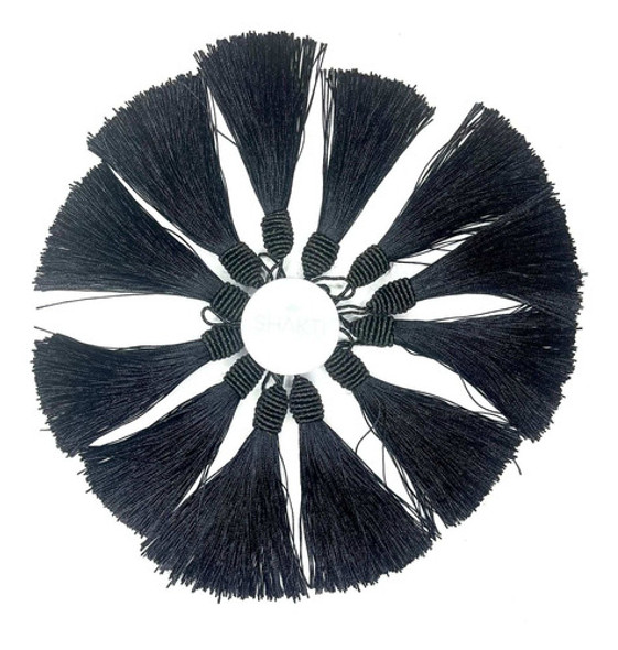 Kit 100un Tassel Poliester Preta Tendencia P/ Artesanato 1