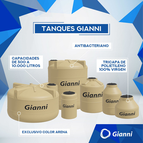 Tanque Depósito Agua Tricapa Gianni Kit Completo 1000 Litros 1