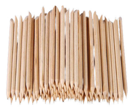 100 Piezas De Uñas Arte Orange Palillo De Madera Cutícula Em 1