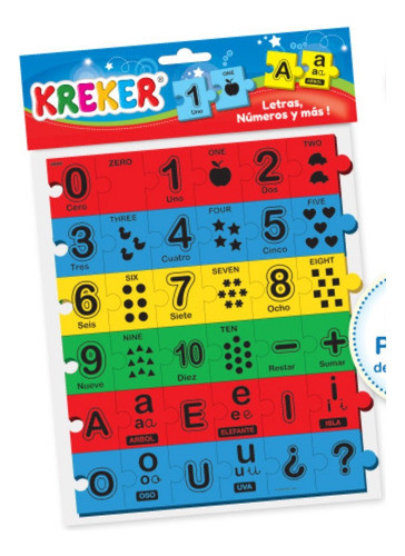 Juego De Asociación Letras, Números Y Más De Goma Eva Kreker 0
