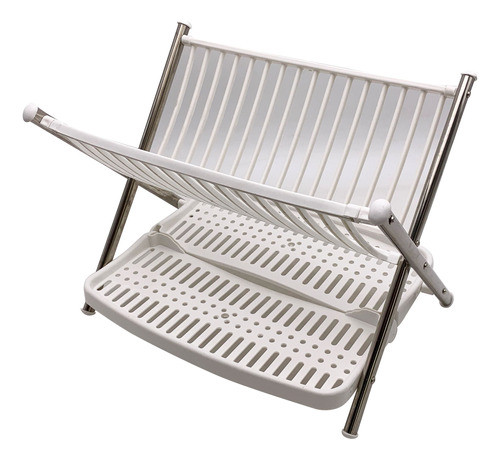 Escurridor De Platos Plegable De Plástico Espacio Eficiente 0