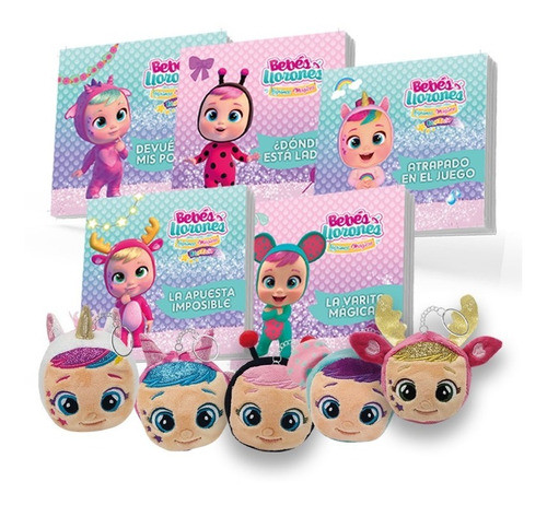 Libros + Llaveros Squishy Cry Babies X5 Unidades. Kit 1 0