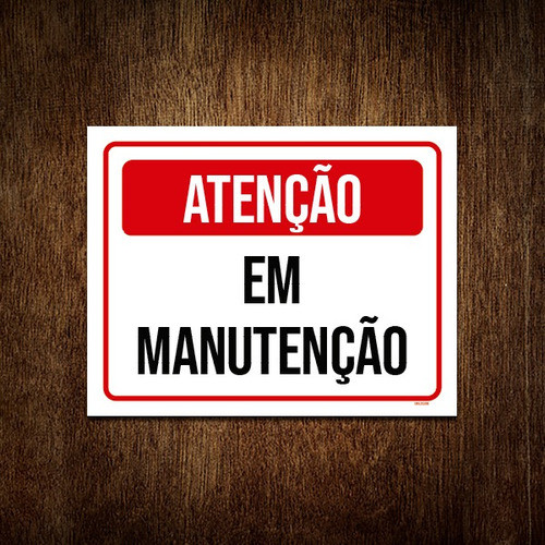 Kit 3 Placas Sinalização Atenção Em Manutenção 0
