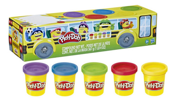 Play Doh  Pack X5 Autobus F7368 Plastilina Hasbro 0