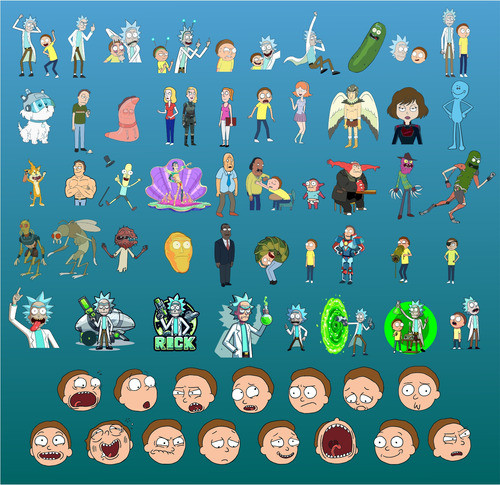 Pack Vectores Rick Y Morty Mas De 50 Vectores En Eps Y Svg 0